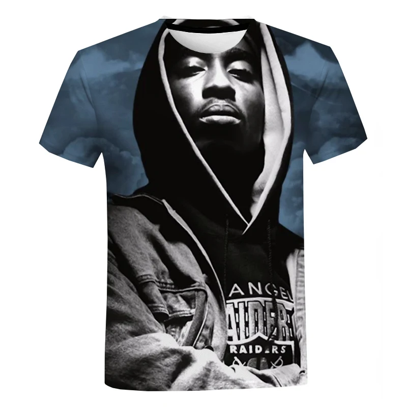 

American Singer Rap 2Pac 3D Printed Summer Men's and Women's Casual Short Sleeve T Shirt Top O-Neck Harajuku Oversized