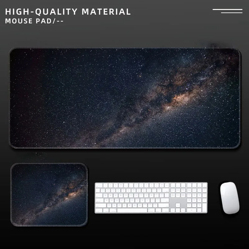 Фото Большой коврик для мыши Galaxy Starry Sky, резиновый коврик для стола с изображением Млечного Пути и космоса, нескользящий коврик для клавиатуры для ПК, офиса, игровой комнаты №3