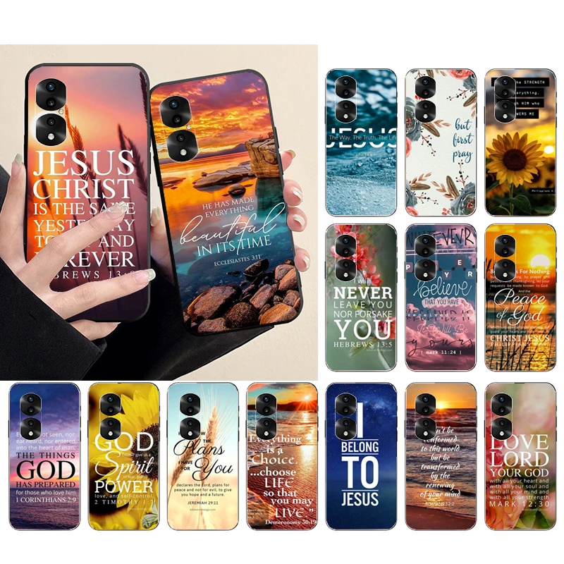 

Phone Case For Huawei P50 Pro P30 P40 Lite P40Pro P20 lite Honor 9A 10XLite 8X 20 8A 10I Bible verse Jesus Christian God