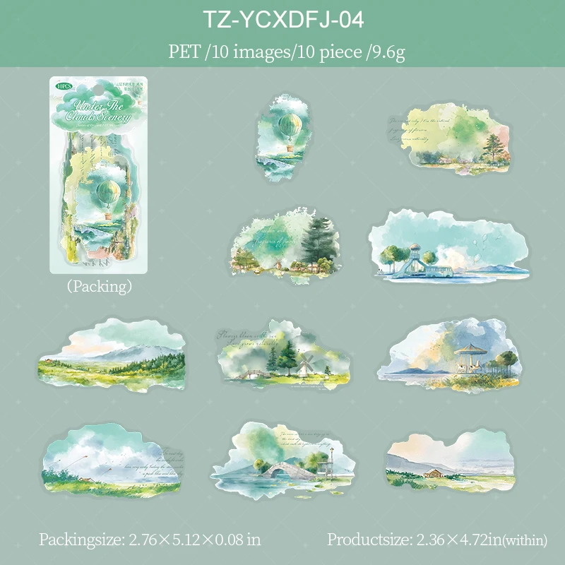 

Винтажная наклейка Cloudscape Scenery для коллажей