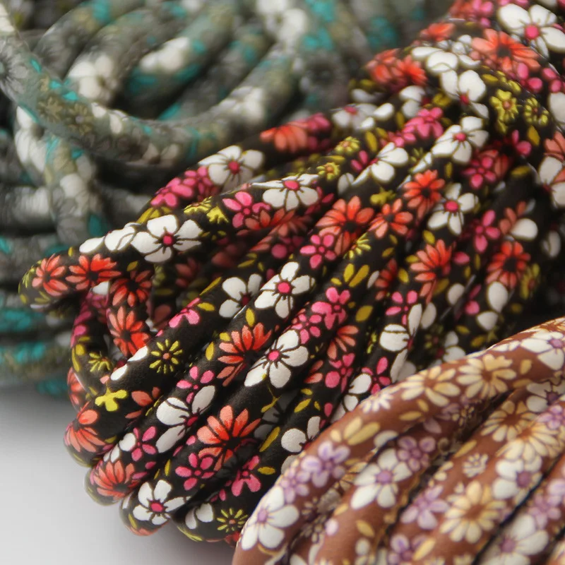 6 мм Леопардовый цветочный полиуретановый сердечник японский стиль ошейник для