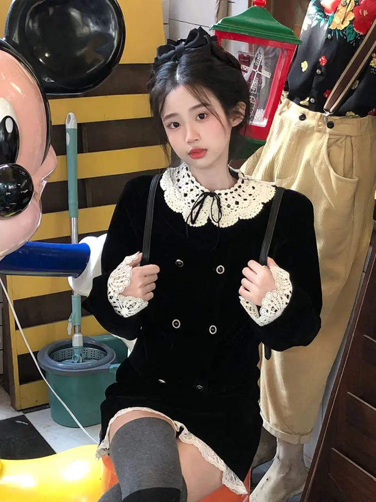 Женская юбка с высокой талией Korobov осенний комплект из двух предметов милый