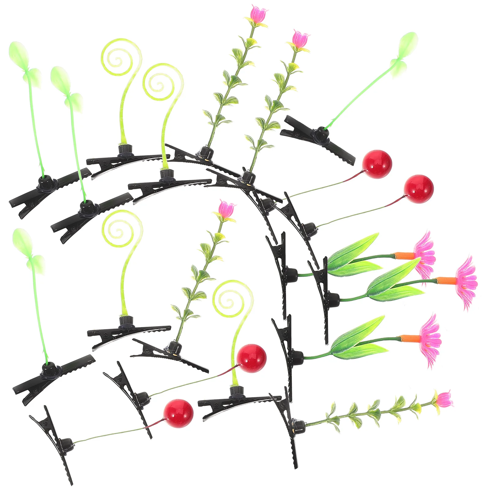 30 шт. заколка для волос с имитацией растения зеленые зажимы аксессуары цветов