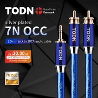 todn hifi cable audio silver plated occ rca cable audio signal wire plug 3 5mm jack aux plug convert 2 rca plug