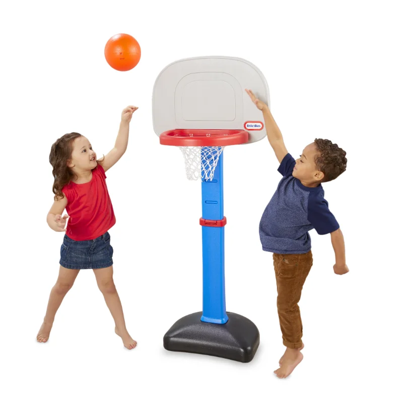 

Баскетбольный обруч Little Tikes TotSports, легкая игрушка с мячом, регулируется по высоте, для детей от 18 месяцев до 5 лет, синий