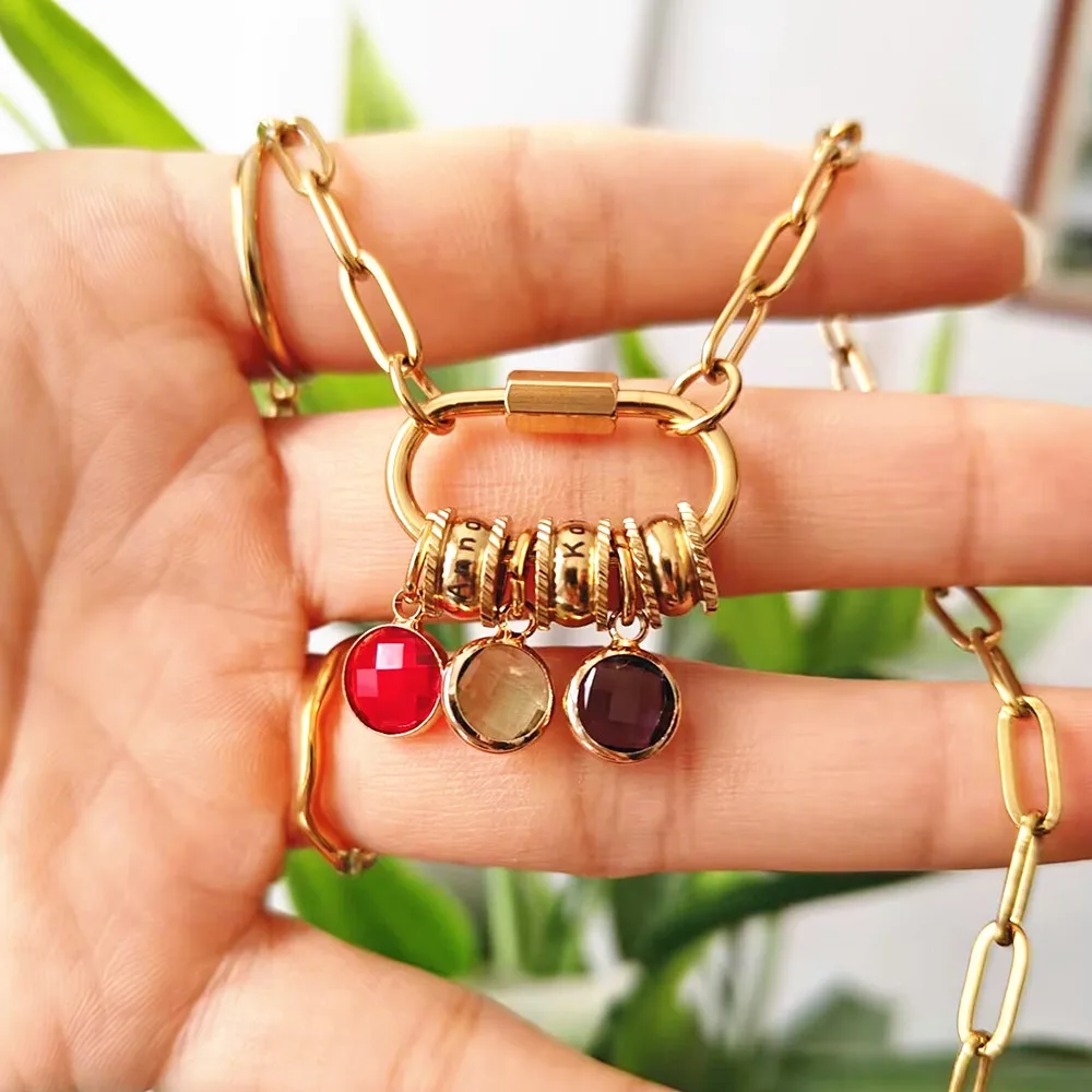 Ожерелье с подвеской в виде карабина на заказ зажимы из нержавеющей стали