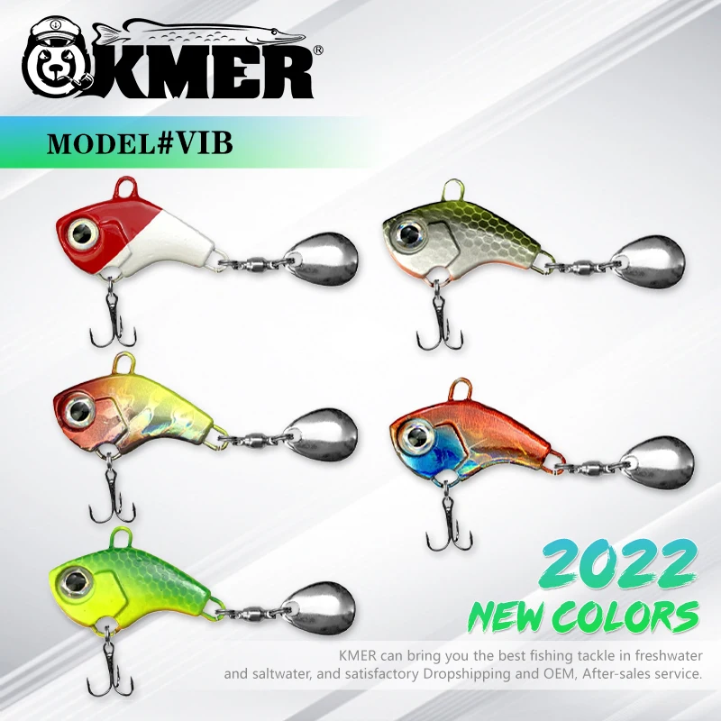 KMER #V4 Fishing Lures Jig Spinner Spinjig VIB Sinking Wobbler Hooks for Pike Walleye In Winter Equipment Accessories Tackle