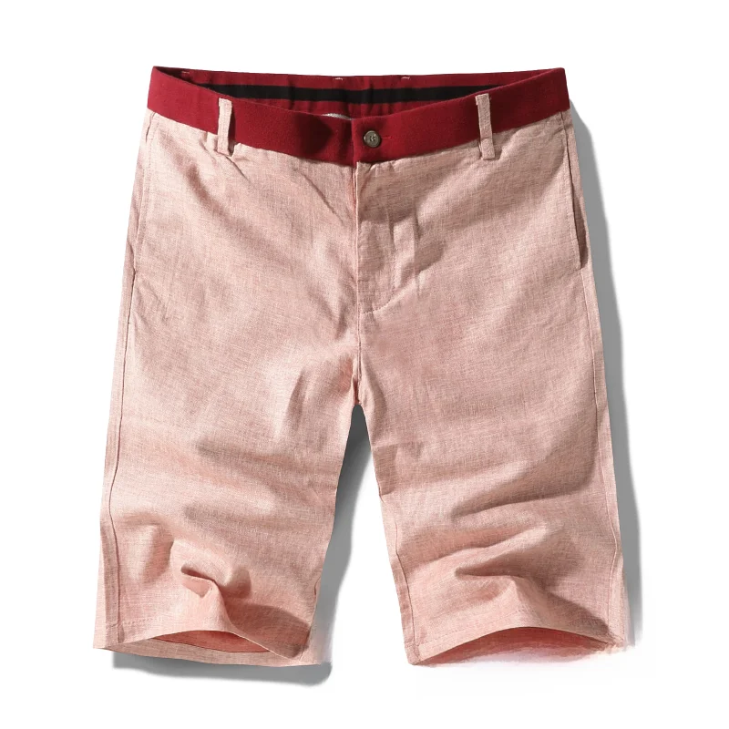 Летние тонкие льняные укороченные брюки мужские повседневные облегающие шорты