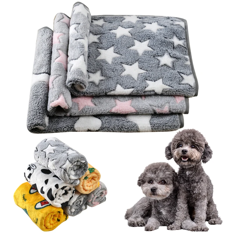 

Print Dog Blanket Dog Cozy Star Cartoon Bone Avocado Cat Autumn Mattress Supplies Mat Soft Mats Small Warm Summer Bed Travel Pet