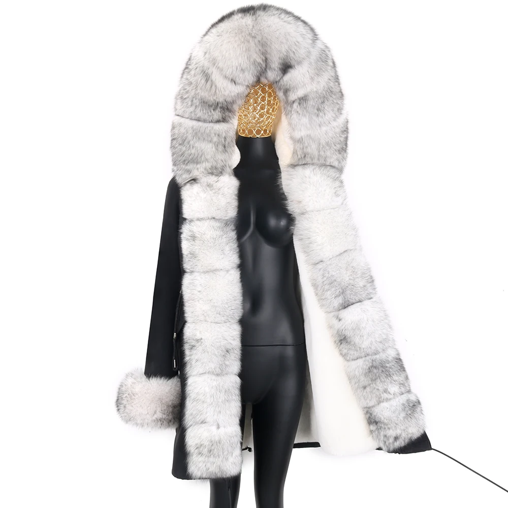 2022 Winter Jacket Women Waterproof Long Parka Real Fur Coat Natural Fox Fur Collar Hood Warm Streetwear Detachable New Fashion