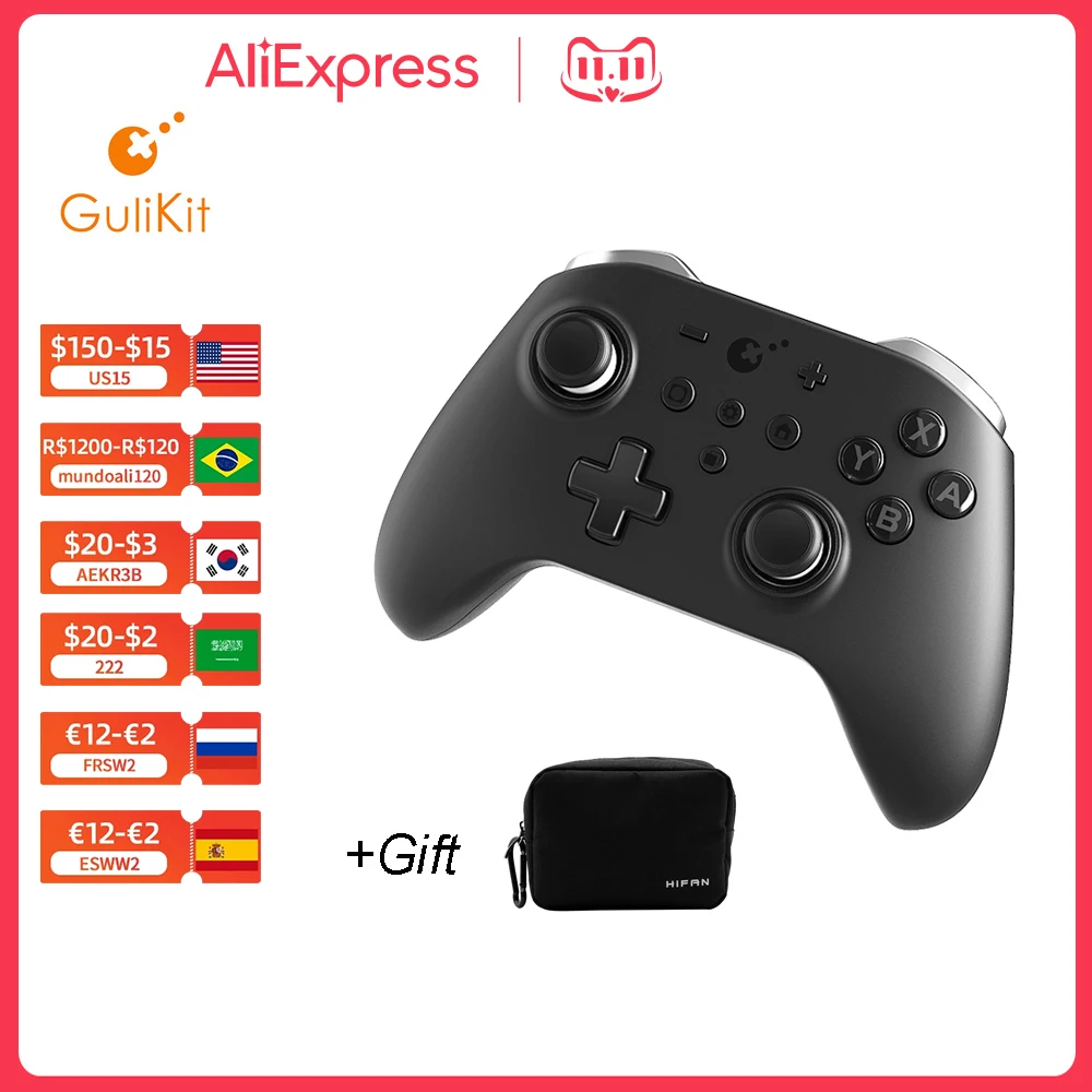 

Беспроводной Bluetooth-контроллер GuliKit KingKong 2 Pro, джойстик для Nintendo Switch, Windows, macOS, iOS