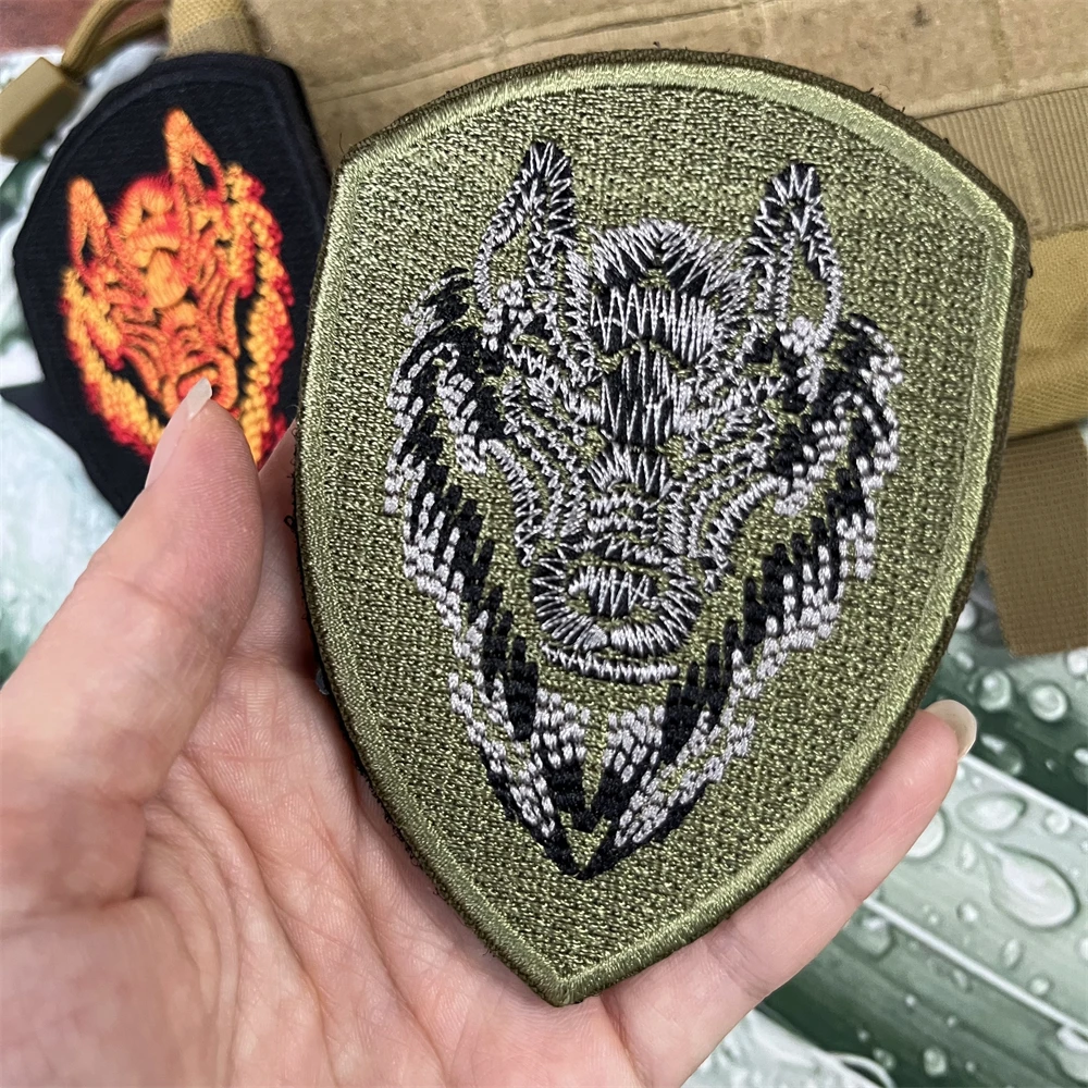 Вышитые нашивки с шевроном и волком тактический значок для морального духа