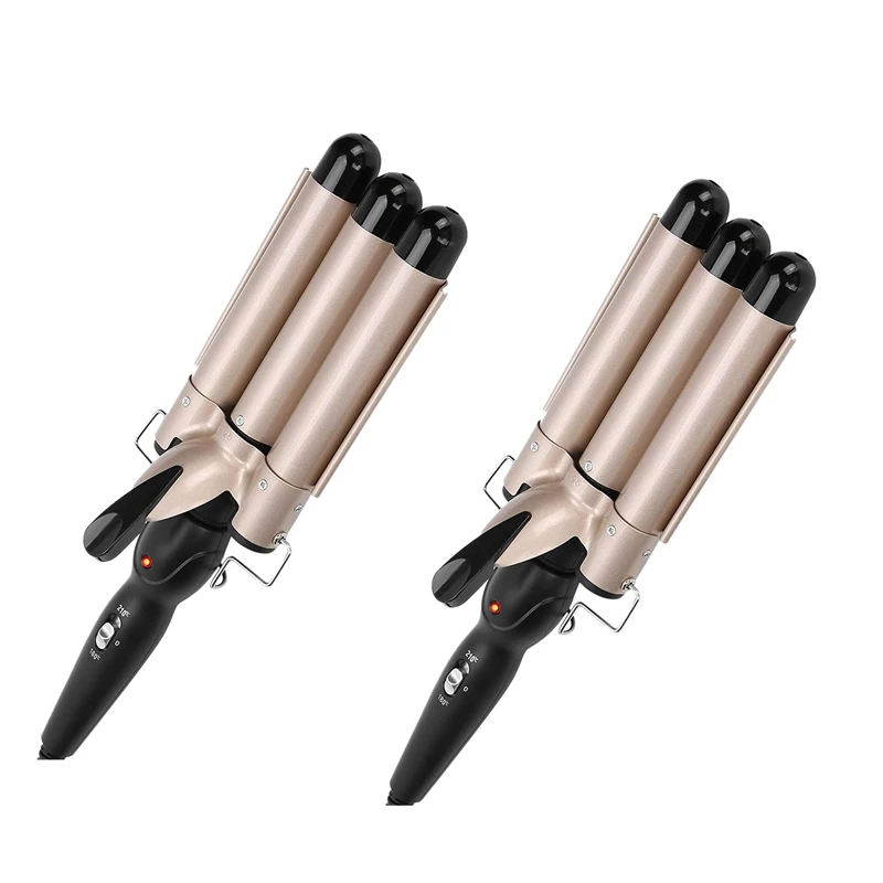 

Portable 3 Barrels Curling Iron Magic Wand Curling Iron, Temperature Adjustable For Long / Short Hair 25 Mm