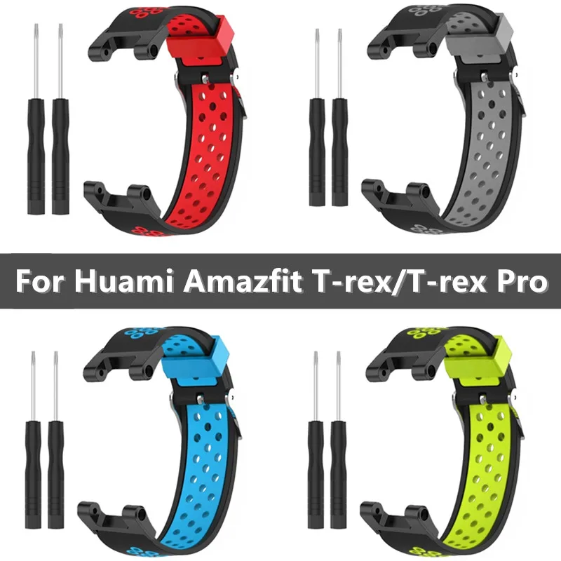 

Силиконовый сменный ремешок для смарт-часов Huami Amazfit T-rex, спортивный браслет для Xiaomi Amazfit T Rex Pro