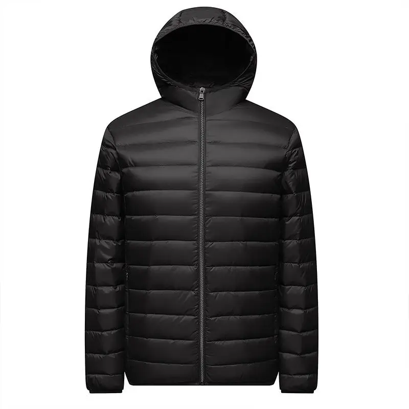 Men's light and warm down jackets, young and middle-aged short plus size hooded stand-collar jackets, men
