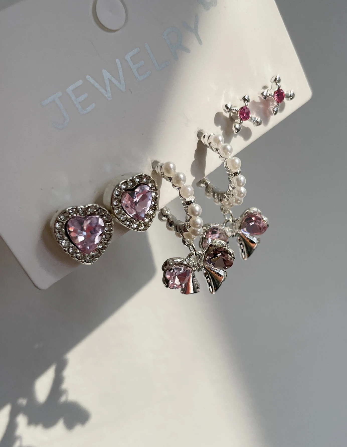 6 шт. изысканный бант сердце полые Модные Серьги серебряного цвета из сплава