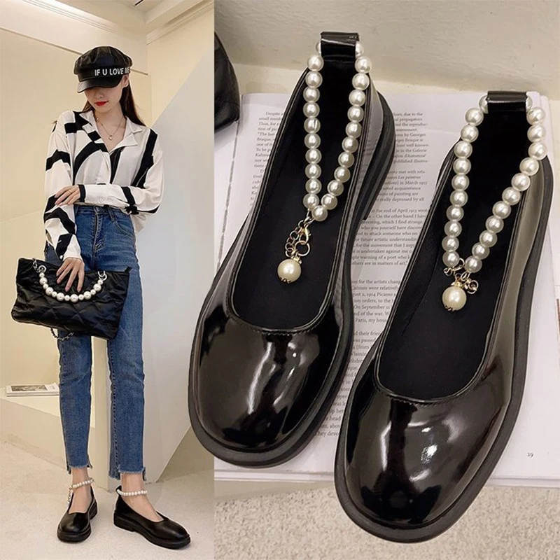 

Женская Осенняя повседневная обувь с бусинами и бусинами, большие размеры