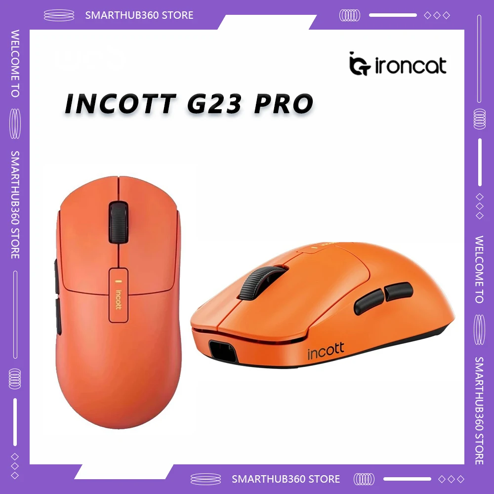 Incott G23 Pro Paw3950 Sensor Hot Swap Беспроводная мышь с быстрой зарядкой 8k Двухрежимная