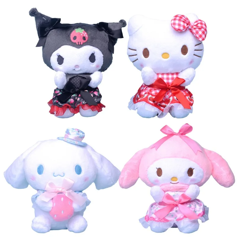 

Плюшевая игрушка Sanrios Lolita My Melody Cinnamoroll Kuromi Hellokittys, симпатичная мультяшная плюшевая кукла, подарок для детей на день рождения, 21 см