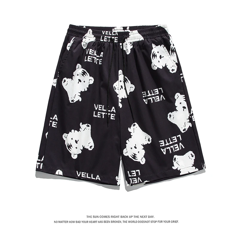 

2022 New Summer tiger print shorts men's plus size casual five-point sports pants beach pants