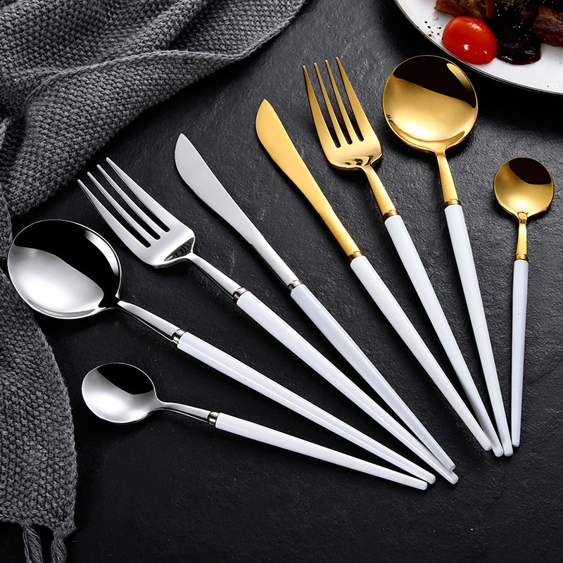 

Dinnerware Set Travel Camping Cutlery Set Knife Fork Spoon Chopsticks with Portable Bag Stainless Steel Tableware Set