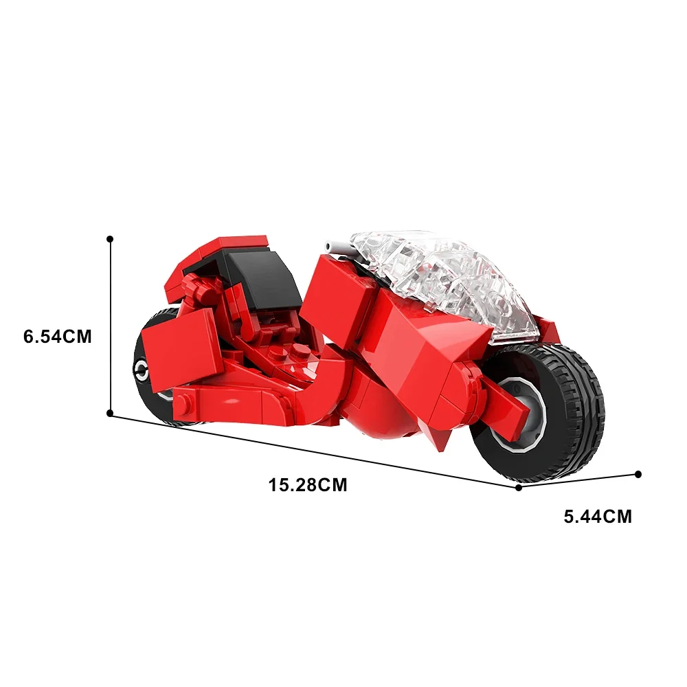 Красные мотоциклетные строительные блоки MOC AKIRA Kaneda's Bike Red VESPA Гоночный
