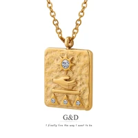 gd vintage bohemia ancient totems tag pendant necklace boho gold color stainless steel non tarnish jewelry for women summer