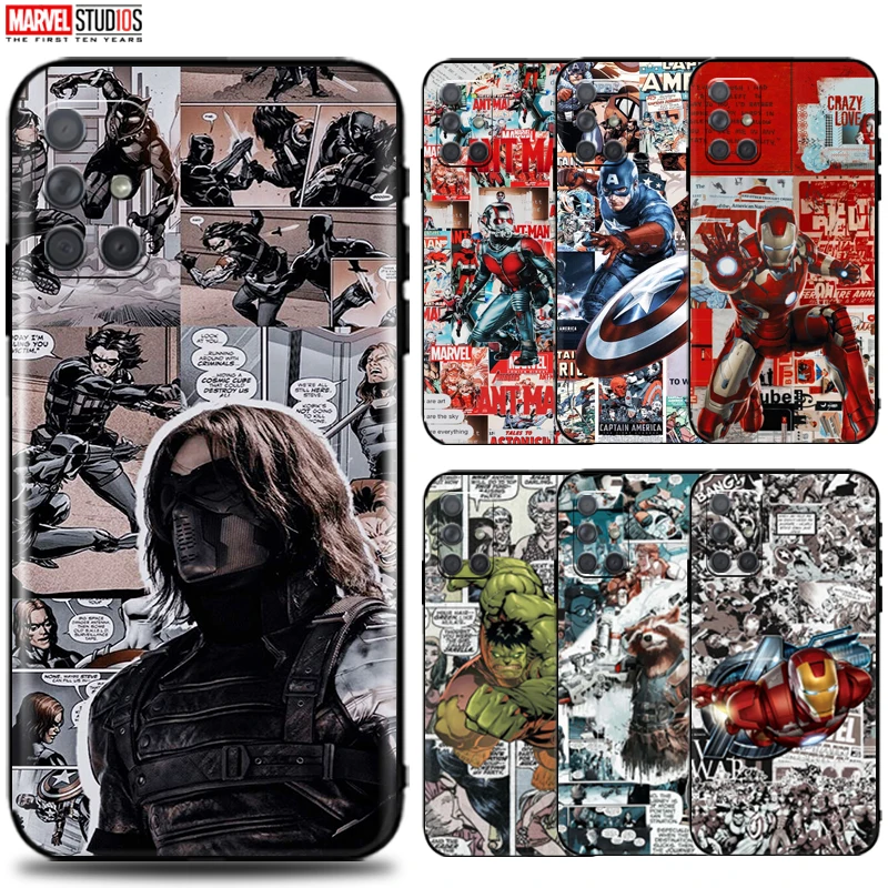 

Marvel Avengers Phone Case For Samsung Galaxy A71 A51 5G A41 A31 A21 A21S A11 A01 A70 A50 A30 A20 Silicone Cover Back Soft TPU