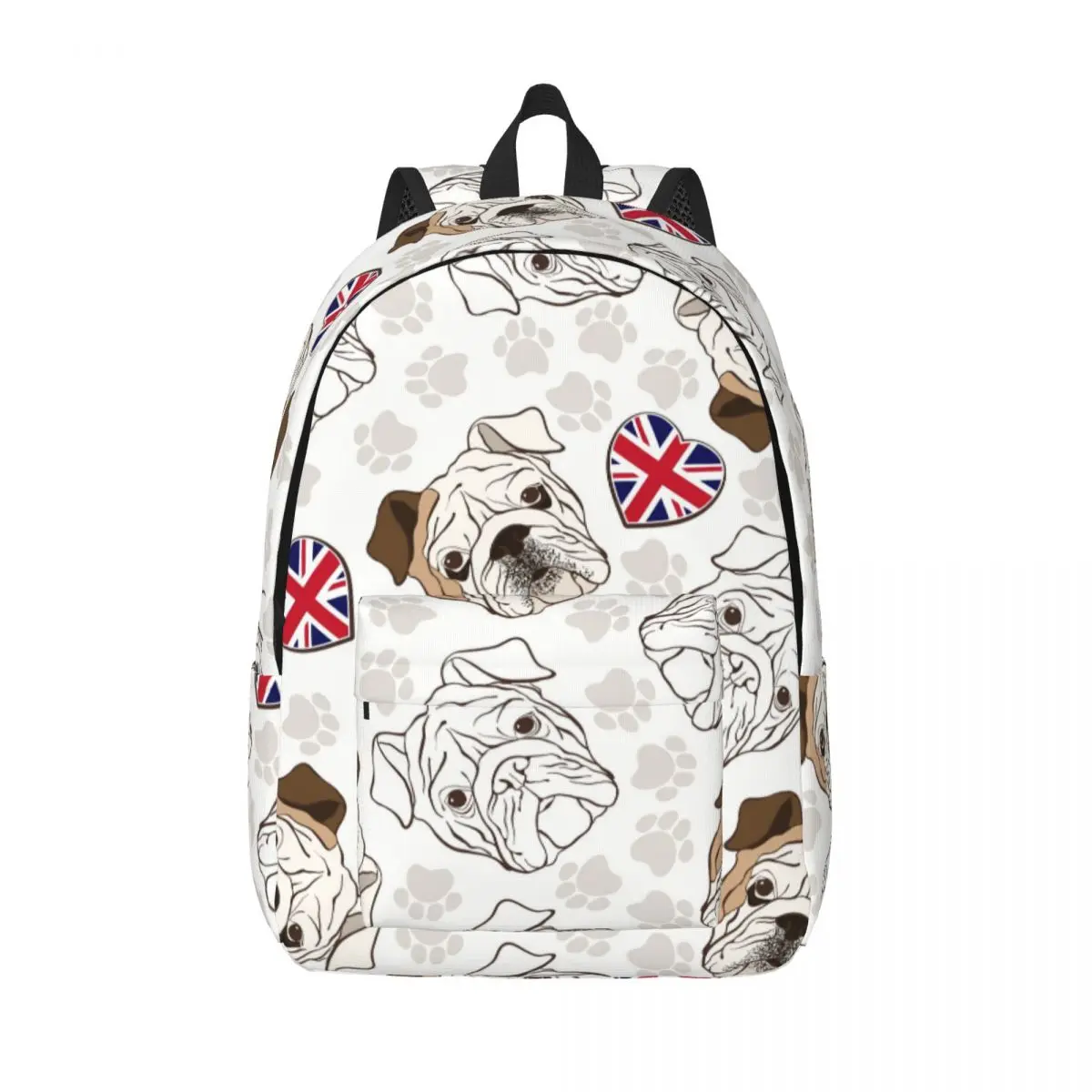 

Student Bag English Bulldog Backpack Parent-child Lightweight Backpack Couple Laptop Bag