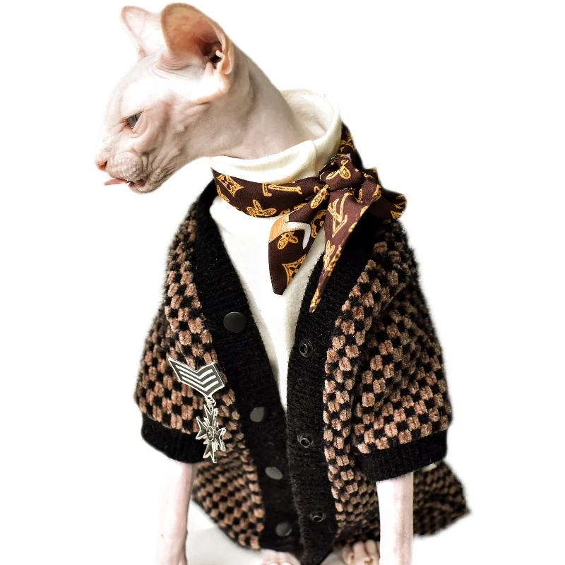 Теплая зимняя куртка elгант Devon Rex с котом джемпер для кошки облегающий костюм и