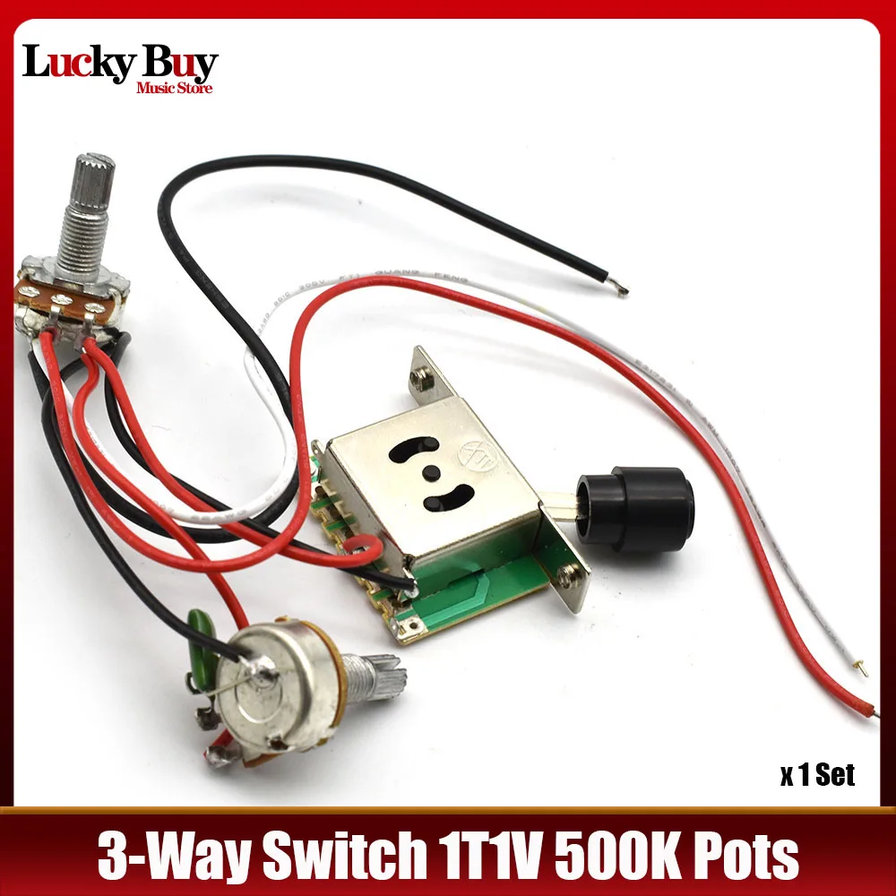 

1Set 2 Pickups Wiring Harness Prewired/3-Way Switch 1T1V 500K Pots/for FD TL Replacement Guitar