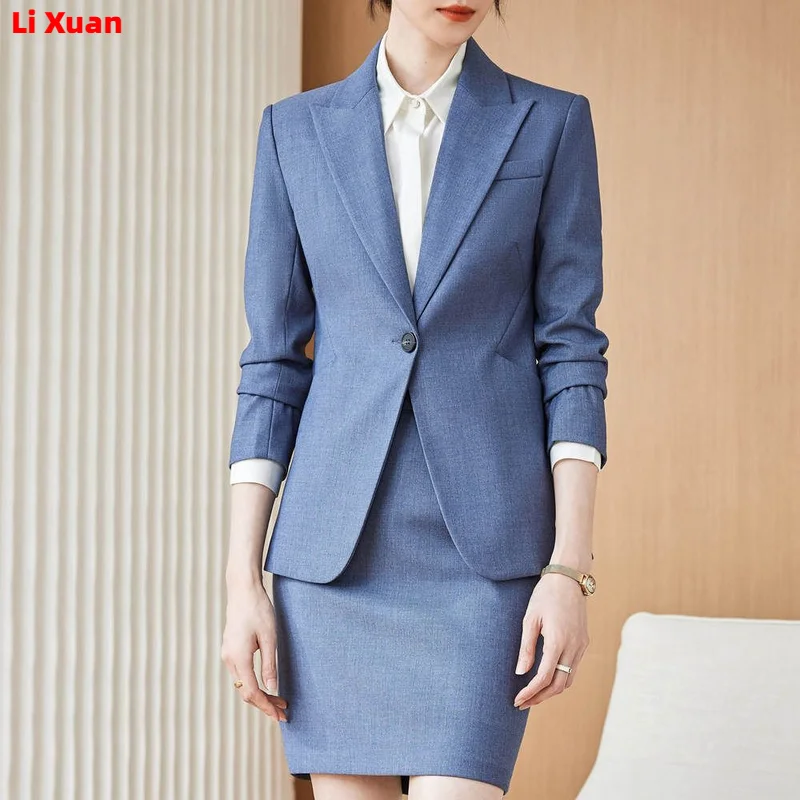 Spring Autumn Formal Ladies  Blazer Women Business Suits with Sets Work Wear Office Uniform 2-piece Large Size Pants Jacket Set