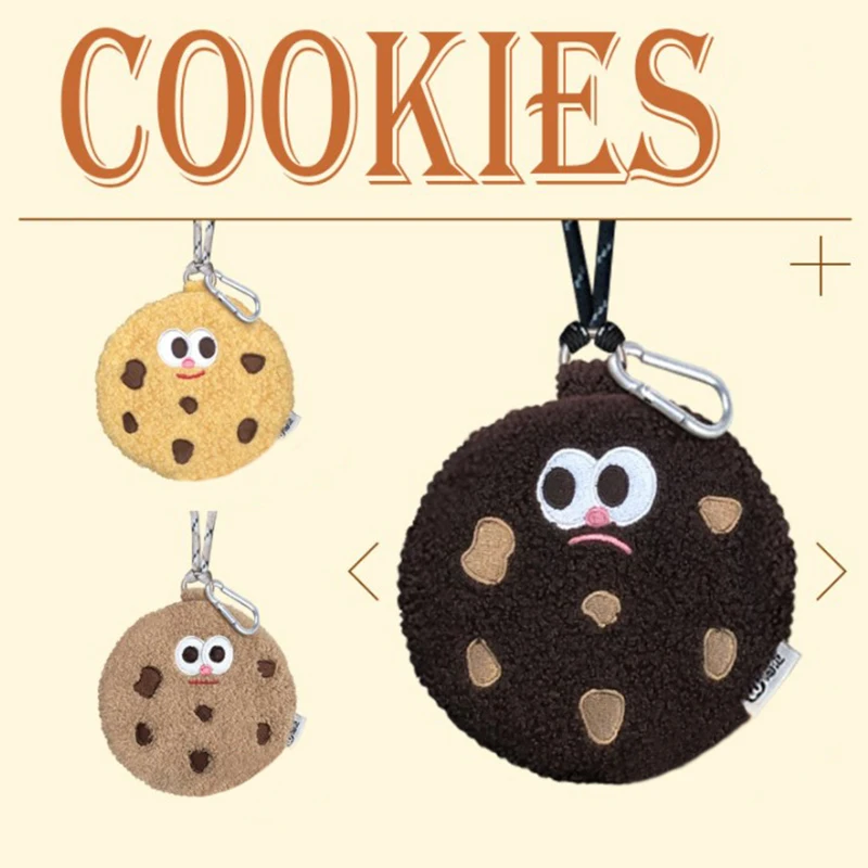 

Cookies Creative Modeling Plush Stuffed Toys Coin Purse Headset Bag Storage Bag Funny Expression Messenger Bag Kid Birthday Gift
