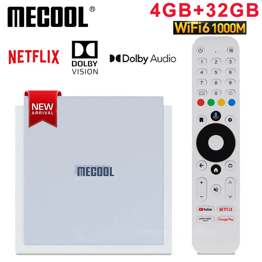 MECOOL KM2 PLUS DELUXE Android 11 Certified TV BOX Google TV Dolby Vision Atmos 4GB DDR4 32GB 1000M LAN WIFI 6 4K Stream TVBOX