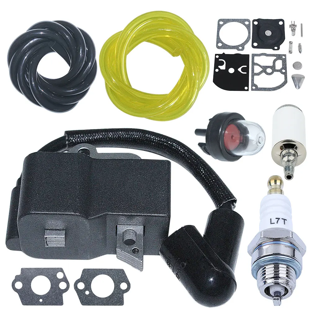 

Свеча зажигания катушки зажигания для Homelite UT10514 UT10516 ремонт карбюратора топливный фильтр линия праймер Комплект ламп для бензопилы Запасна...