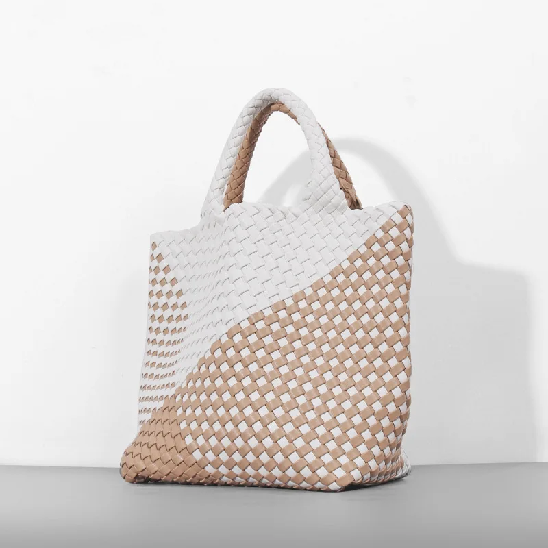 Двухсторонняя женская сумка ручной работы плетеная пляжная дорожная большого