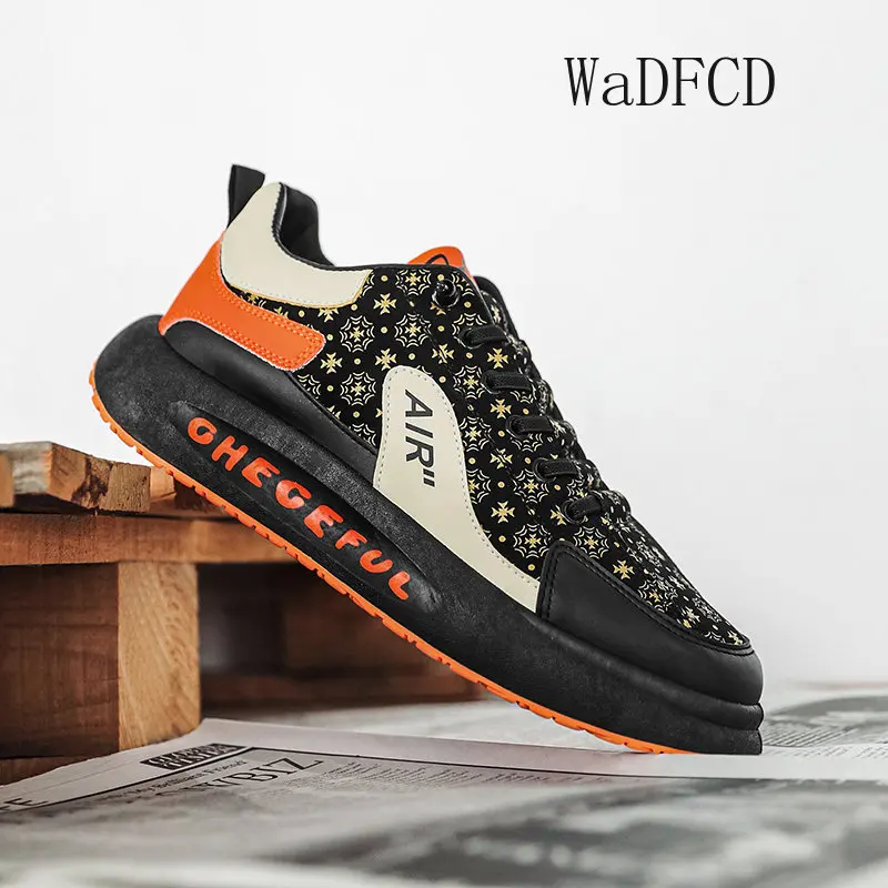 

Кроссовки мужские из микрофибры, мягкая подошва, повседневная обувь для бега, высокие берцы, платформа, для скейтборда