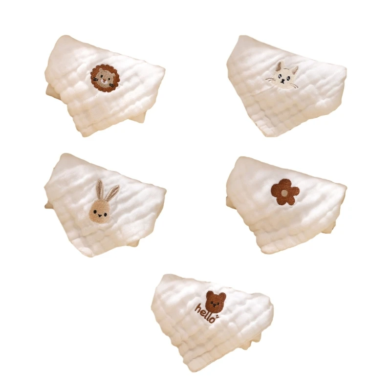 

Детский нагрудник с вышивкой, мягкий нагрудник из марлевой хлопчатобумажной ткани, впитывающий пот