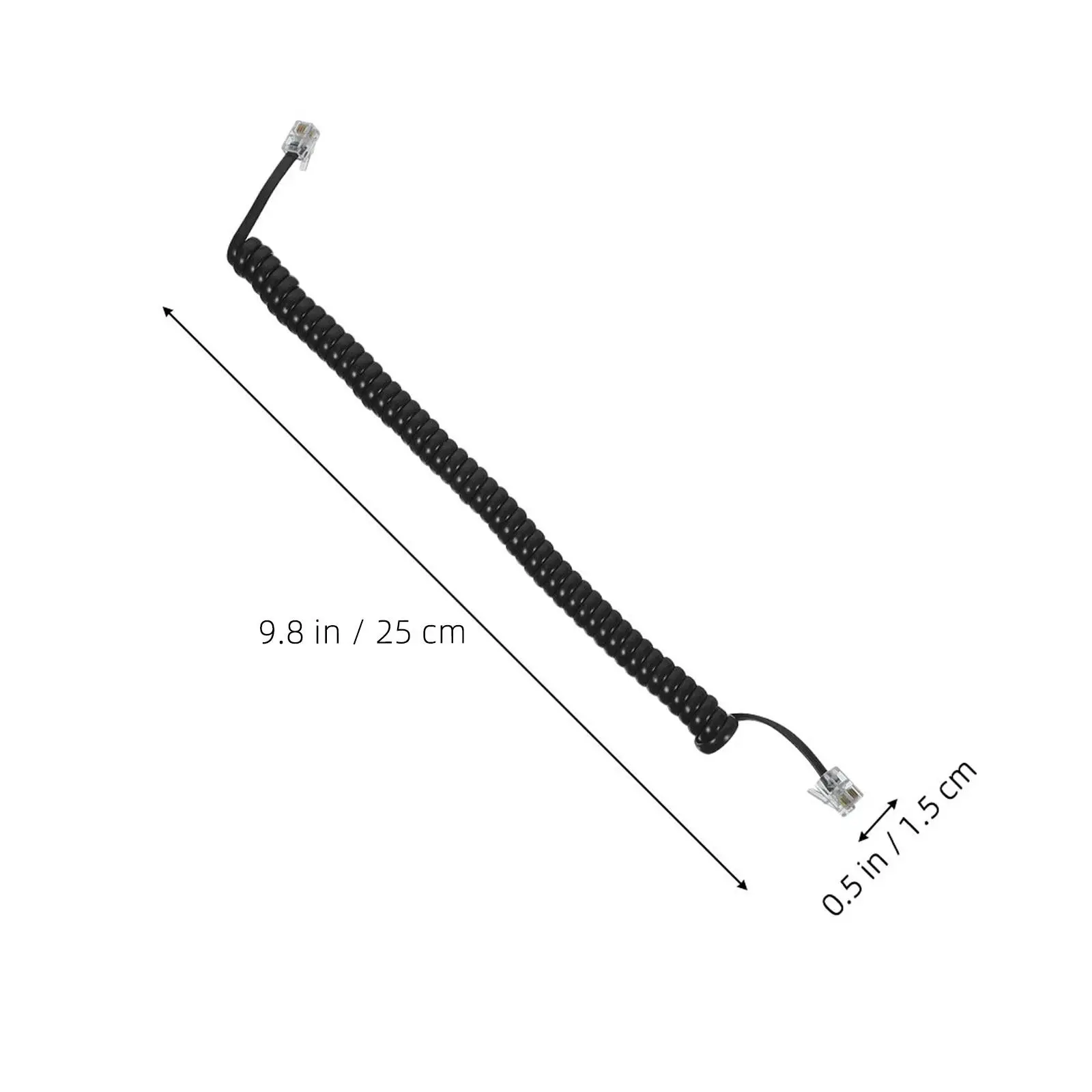 Фото 10 шт. спиральных телефонных кабелей для стационарных телефонов: легкие, без спутывания, стабильная передача, без искажений, аудиокабель для телефона №3