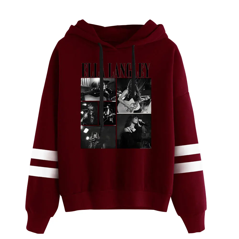 Фото Толстовки с капюшоном Ella Langley Merch, толстовка с рукавами с параллельными перекладинами, повседневная одежда, повседневная одежда №4