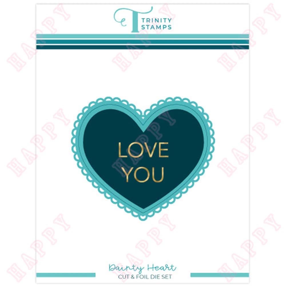 

Metal Cutting Dies Hot Foil Valentine's Day Dainty Heart DIY Scrapbook Paper Diary Decoration Manual Handmade For New Embossing