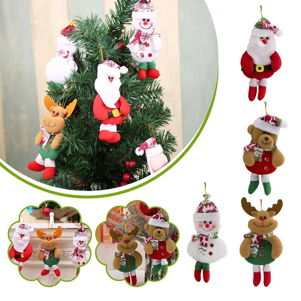 

1pc Christmas Plush Doll Ornaments Santa Claus Snowman Elk Decorations Year Festive Party Xmas Pendant New Tree Hanging Dec O7X5