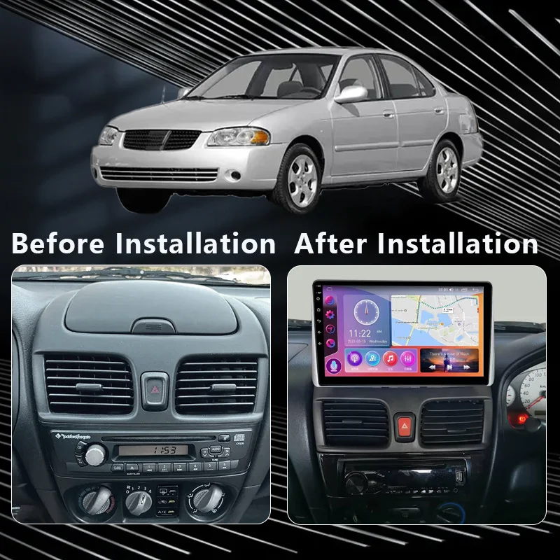 QSZN для Nissan Sentra Almera 2000-2006 Автомобильный радиоприемник 2K QLED Android 13 Мультимедийный