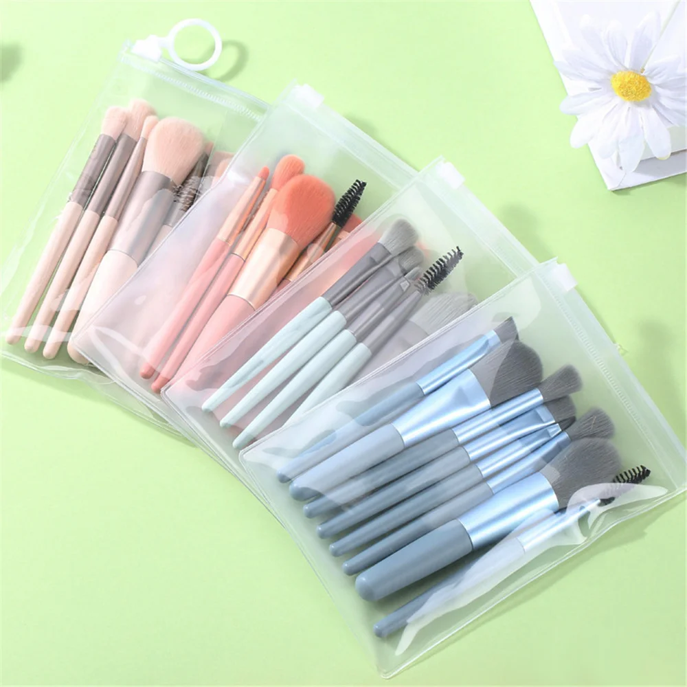 

8pcs Mini Matte Makeup Brushes Set Wooden Handle Eyeshadow Eyebrow Foundation Blush Loose powder Lips Face Makeup Tools