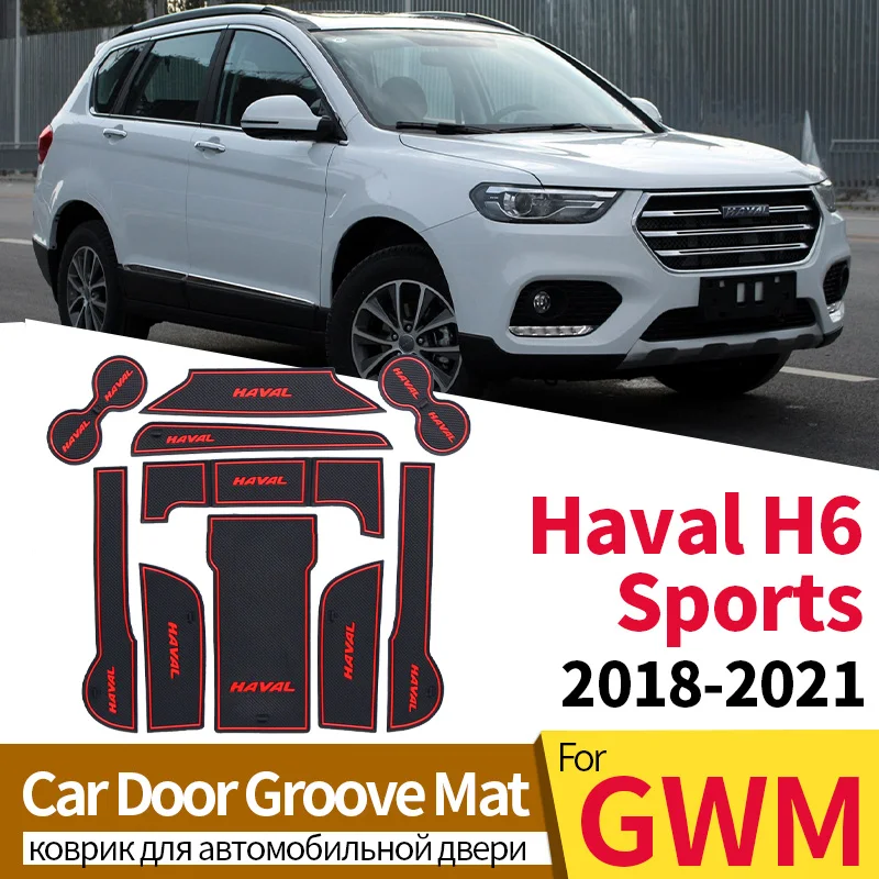 

For GWM Great Wall Haval H6 Sports 2018 To 2021 Anti-Slip Gate Slot Cup Mat Door Groove Non-slip Pad Interior Car-styling