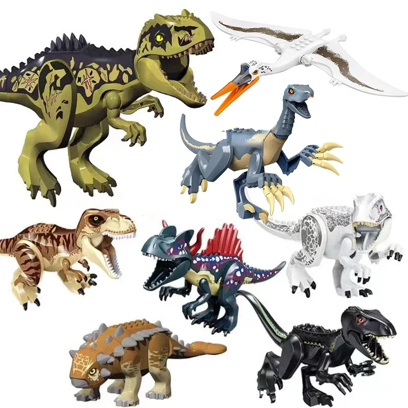 59 Types Big Size Jurassic World Park Dinosaurs Figures Bricks Assemble Building Blocks Toys Tyrannosaurus Rex For Children Gift