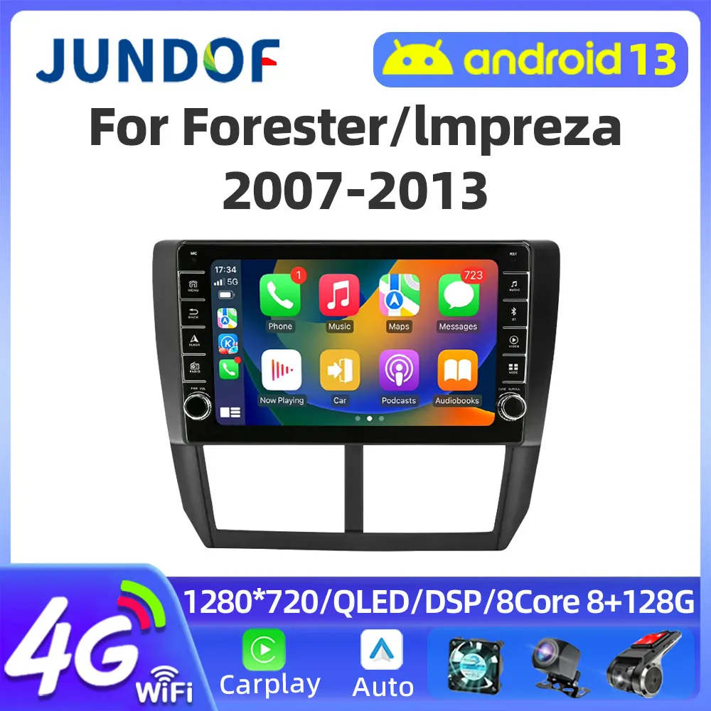 Автомобильная магнитола для Subaru Forester 3 SH 2007-2013 Android 13 Impreza GH GE 2 Din мультимедийный