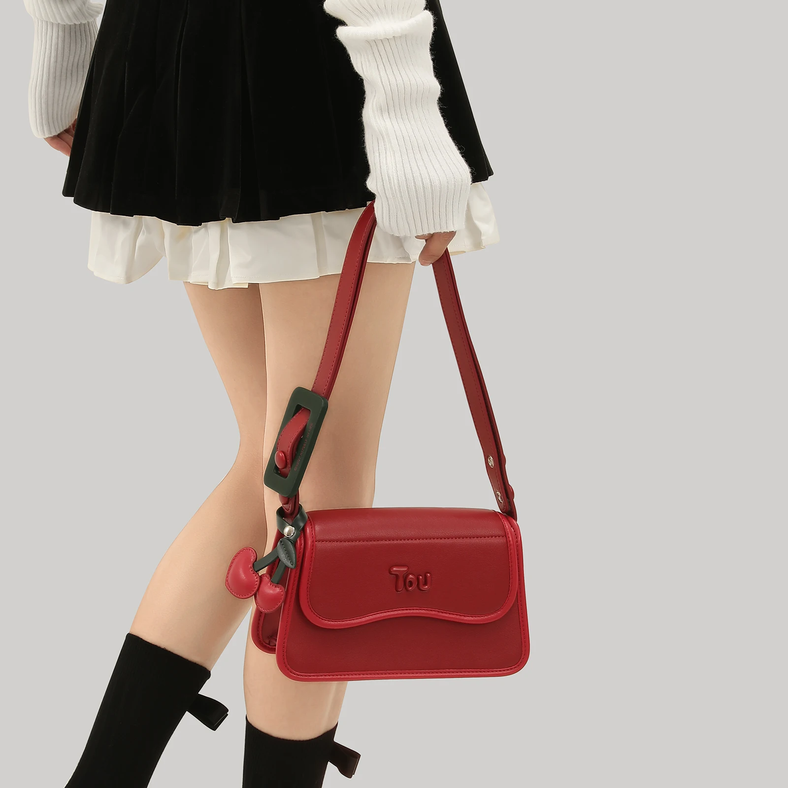 TOUTOU оригинальная маленькая квадратная сумка Cherry для женщин рождественский