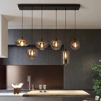 modern creative multi head combination glass chandeliers nordic designer restaurant bar pendant lamp living room decor lighting