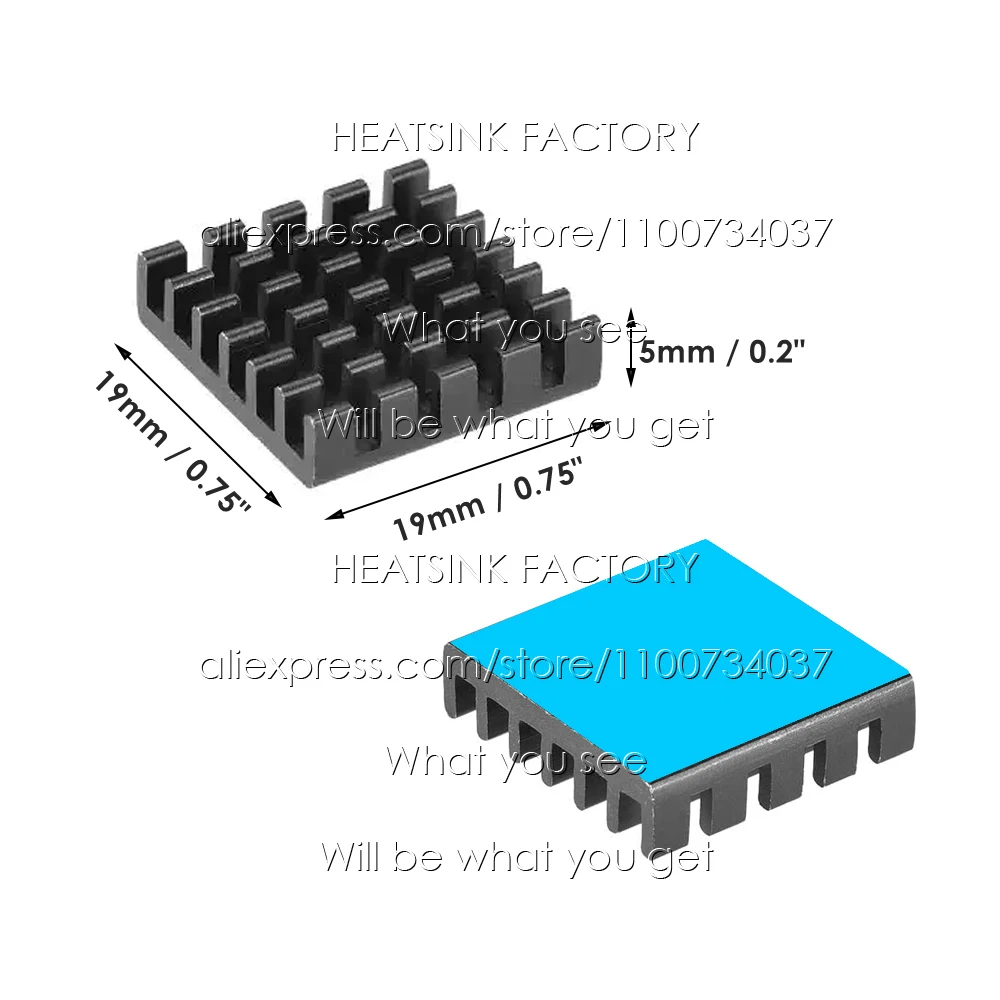 Черные алюминиевые вентиляторы и радиатор 19x19x5 мм Охлаждающий кулер для